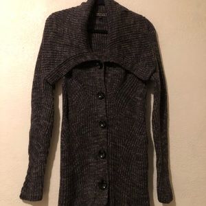 Amicale 100%Cashmere women sweater cardigan brown size S long sleeve